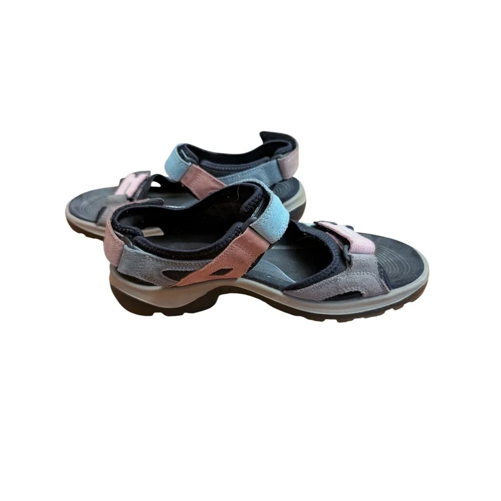 ECCO Yucatan Womens Sandals Multi Color Pastel Suede Hiking Walking Strappy 40 - Picture 3 of 9